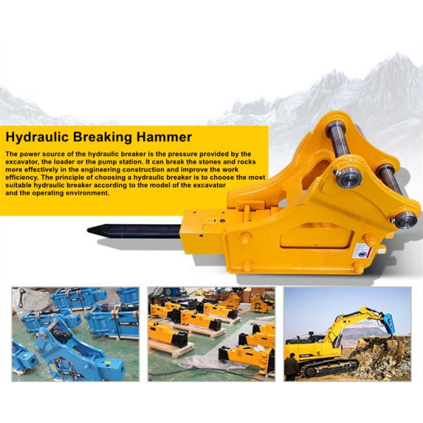 1.2 - 55 ton Excavator Attachments Cement Road Hydraulic Excavator Stone Breaker
