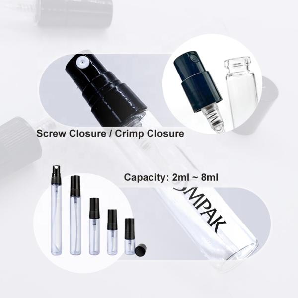2ml 3ml 5ml 8ml 10ml Mini Black Empty Glass Vial Perfume Spray Samples Bottles With Logo