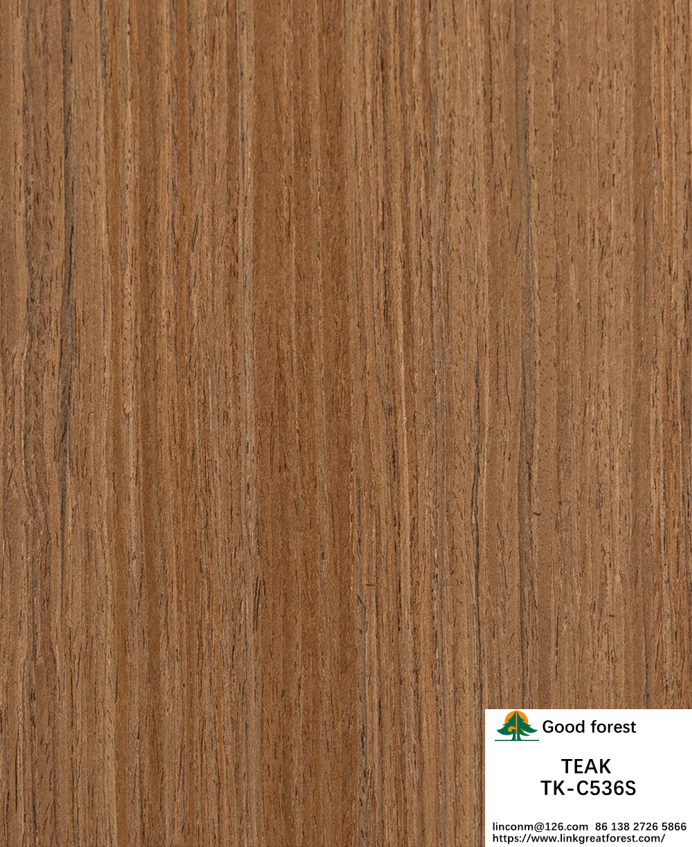 Recon Wood Veneer Of Teak Slice Cut Technics With Straight Grain For For Door Face Lengthened Size 2850mm TK-017S/236S/536S/829S/982S/5410S