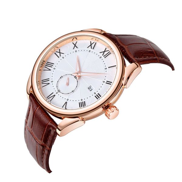 Leather Waterproof 3atm Alloy Quartz Wrist Watch Fashion Colors Men'S Watches