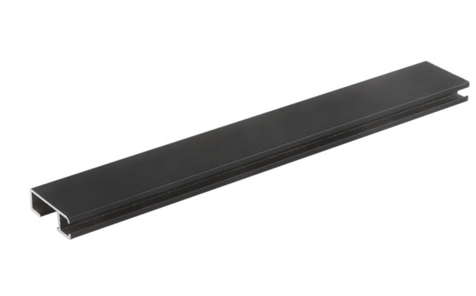 Custom 6063 Aluminum Extrusion Black Anodized Rail Profile for Picture Hanging and Wall Decoration