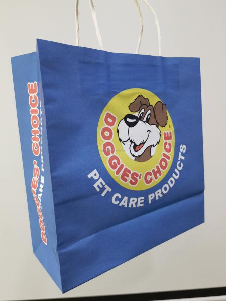 Custom Printing Pet Pattern Recyclable Paper Gift Bags For Dog Retail Shop