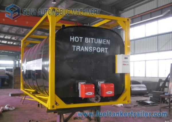 ISO Frame Liquid Bitumen Storage Tanks Asphalt Tanker Trailer 20 Foot Shipping Container
