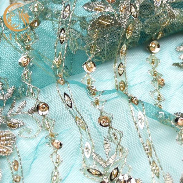 Ткани шнурка вышивки Джордж моды зеленеют цепляют Handmade 20% Polyeter