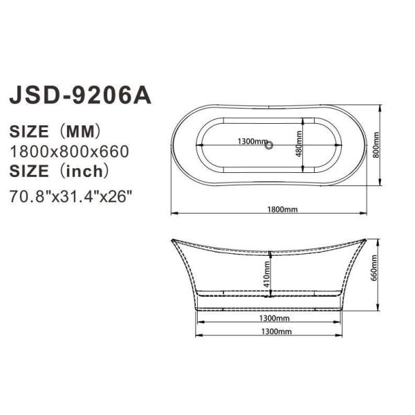 Thick Rim Border Ellipse Acrylic Freestanding Bathtubs for Fast Sales in Nigeria Market