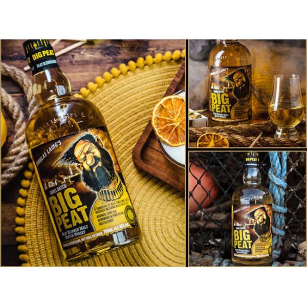 Waterproof Embossed Whiskey Wine Bottle Sticker Printing