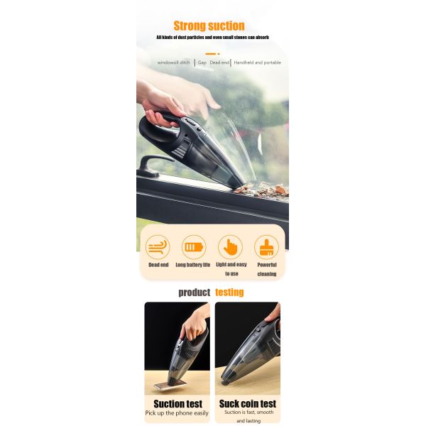 Mini Portable Cordless Handheld Car Vacuum Cleaner 32000R/MIN Super Suction Power