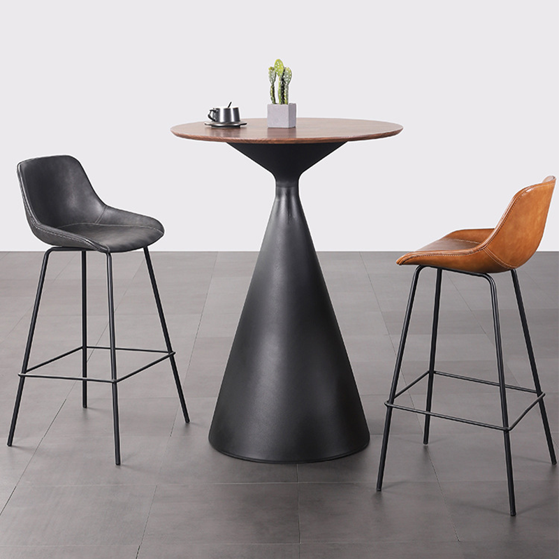 Outdoor Minimalist Bar Table Home Balcony Waterproof and Sun-proof Small Round Table 112cm High Table for Bar and Coffee