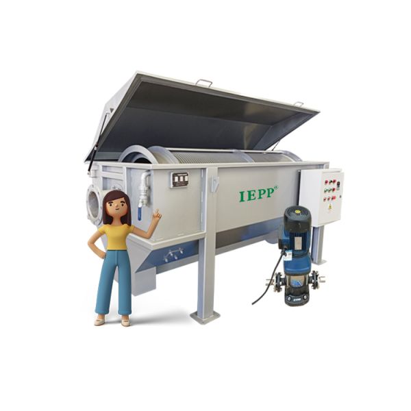 IEPP Grey Water Debris Pulp Paper Fiber Recycling Wastewater Treatment Customization Ss304 Rotary Drum Screen Filter Before MBBR