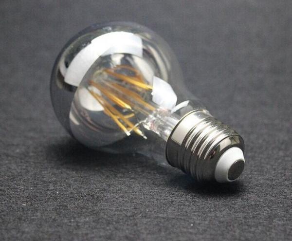 China supplier LED filament bulb A19 6W E26 half mirror galss 120V 2700K CE ETL