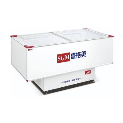 Painted Island Display Freezer Supermarket Seafood Refrigeration Equipment