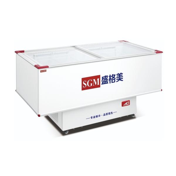 Painted Island Display Freezer Supermarket Seafood Refrigeration Equipment