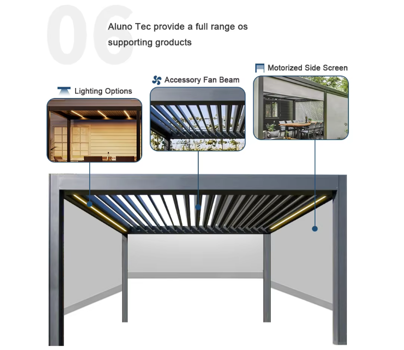 Luxury outdoor shutters awning Terrace awning waterproof electric