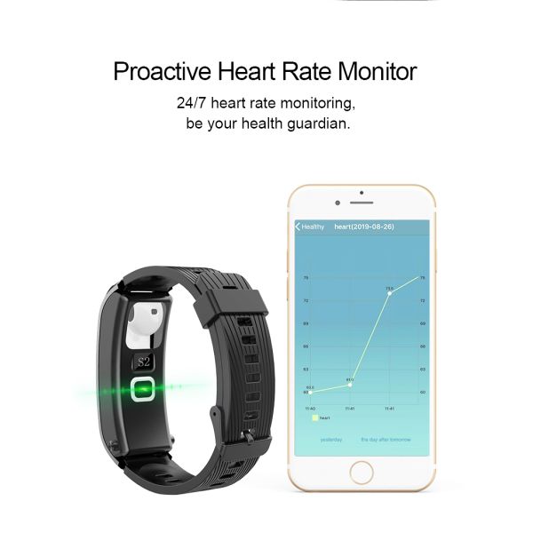 Дозор фитнеса слайдера S3 спать Wristband монитора фото поддержки 1,08 дюймов удаленное