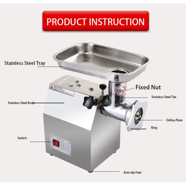 машина ISO9001 Slicers мясорубок нержавеющей стали 800W электрическая