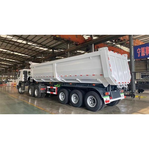 50 Ton 3 Axles Rear Dump Truck Trailer/Tipper Semi Trailer with 2240mm Tread Flatbed