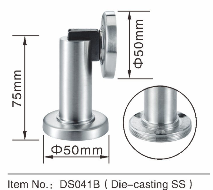Monté sur le corps en alliage de zinc magnétique rond d'arrêts de porte de Catchinterior sur la porte de mur