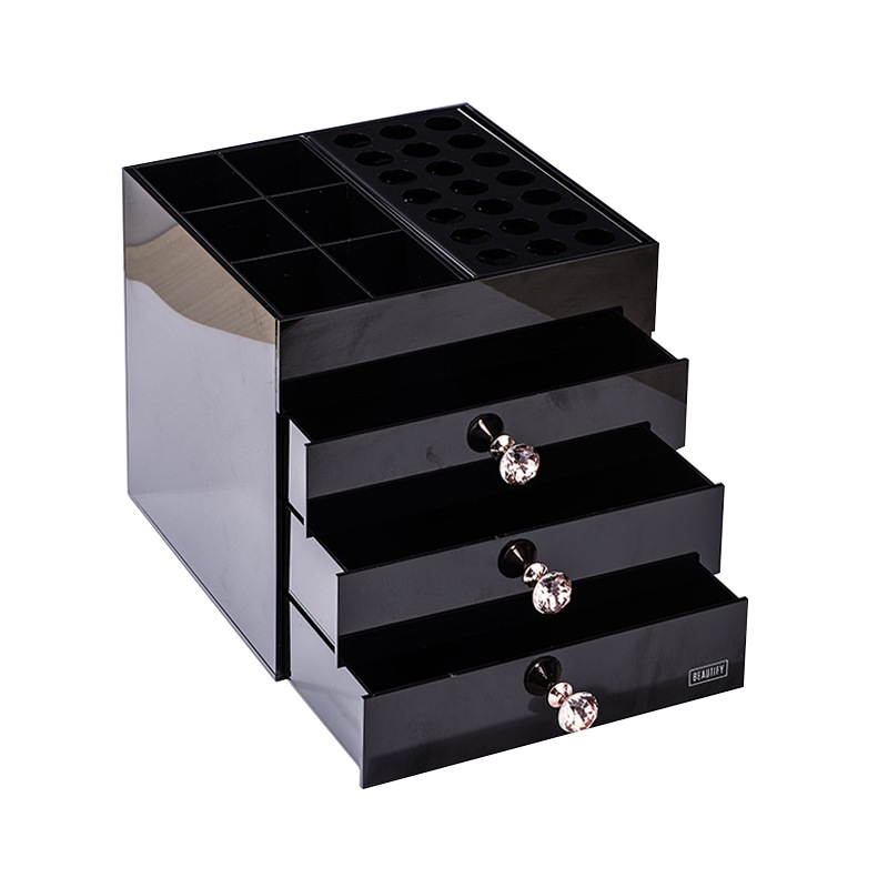 Custom Multifunctional Dresser Lipstick Cosmetics Storage Box Transparent Plastic Injection Acrylic Multi-Layer Drawer Type