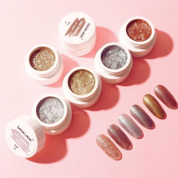 Vegan Soild Private Label Platinum Pot Nails High Pigment Chrome Paint Gel Set for Luxury Style Nail Art Style Luxury