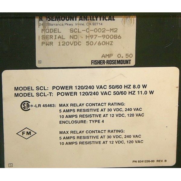 SCL-C-002-M2 120 ВОЛЬТ 50/60 HZ 8 ВАТТ, новый оригинал, 0.5A, МОДЕЛЬ АНАЛИЗАТОРА ПРОВОДИМОСТИ.