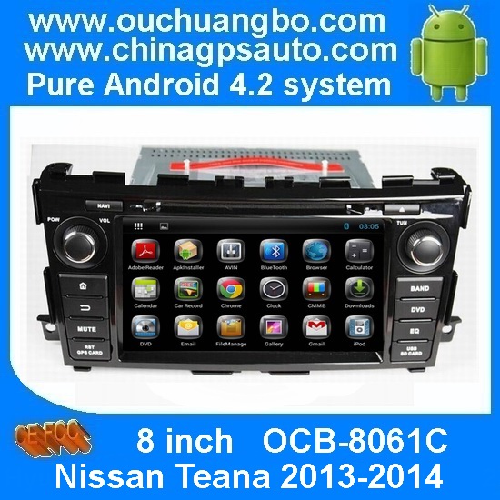 Ouchuangbo Pure Android 4.2 DVD GPS Navigation for Nissan Teana 2013-2014 Auto Radio 3G Wifi BT iPod OCB-8061C