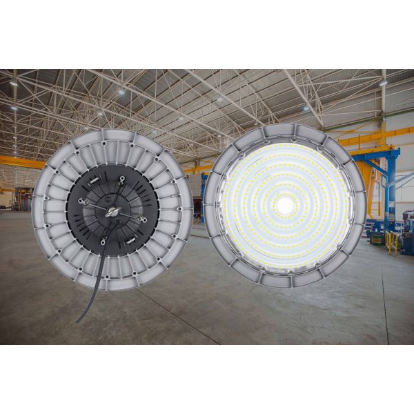 чернота алюминиевое 6500K 150w склада света залива СИД UFO 200W 26000Lm высокая