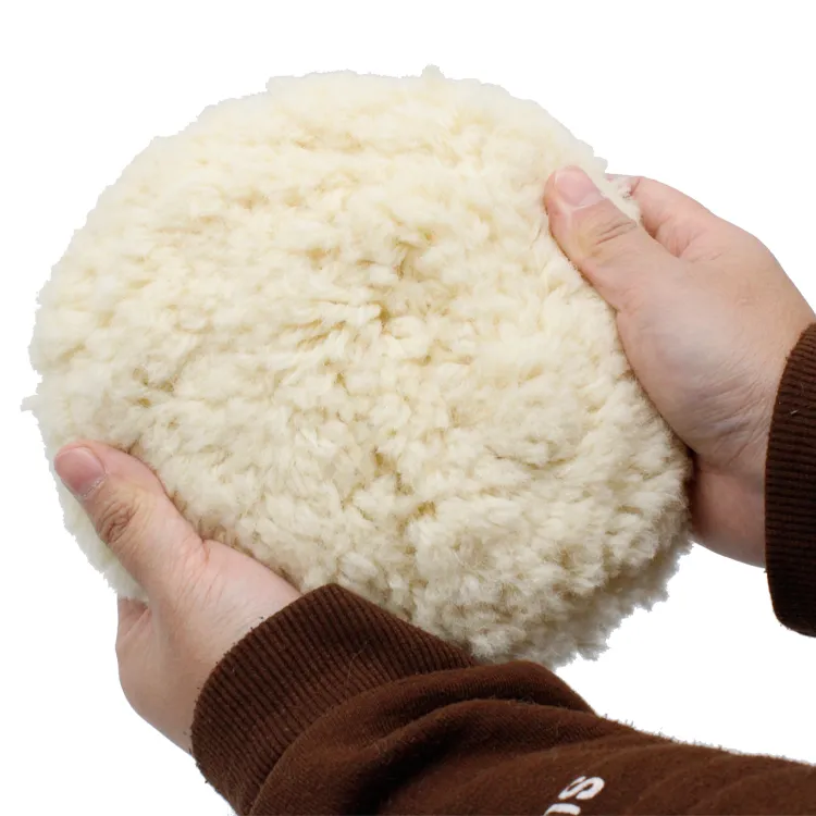 Yellow White Wool Pad For Car Polishing , Multipurpose Car Cleaning Supplies