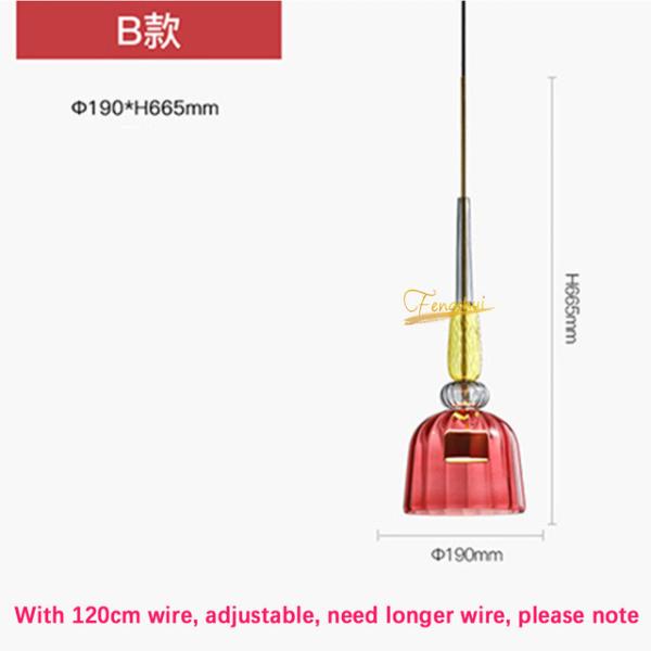 Nordic Colorful Pendant Lights Home Decorative Lighting Living Room Bedroom Indoor Glass Hanging Lamp(WH-GP-36)