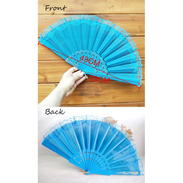 Wholesale Festival Party Performance Dance Lace Fan Wedding Gift Lace Plastic Fan