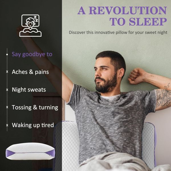 Medium Adjustable Memory Foam Body Pillow with Cooling Technology and Removable Cover