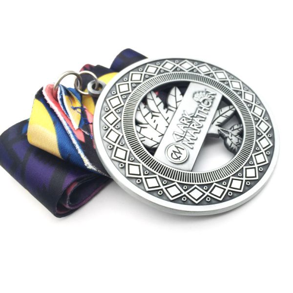 Gold / Silver / Bronze Plated Custom Logo Medal For Sport Zinc Alloy Paint Hollow