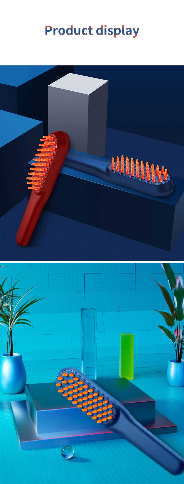 Гребня Massager вибрации EMS гребня выпадения волос Phototherapy релаксация анти- умственная