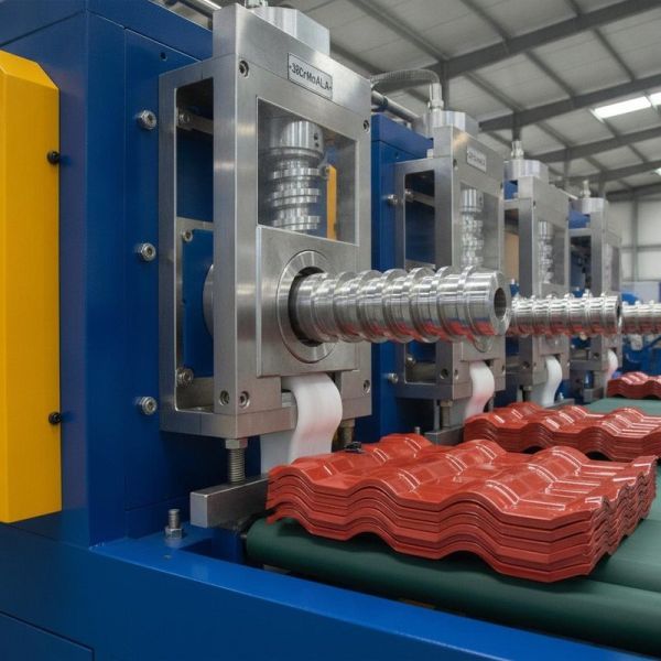 Synthetic Corrugated Roof Tile PVC Roof Tile Manufacturing Machine Featuring Screw Material 38CrMoALA for Production