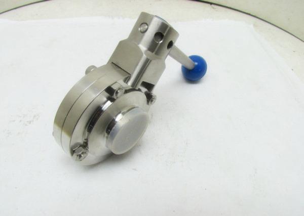Leak Proof Sanitary Butterfly Valves Corrosion Resistance 4 Position Pull Handle