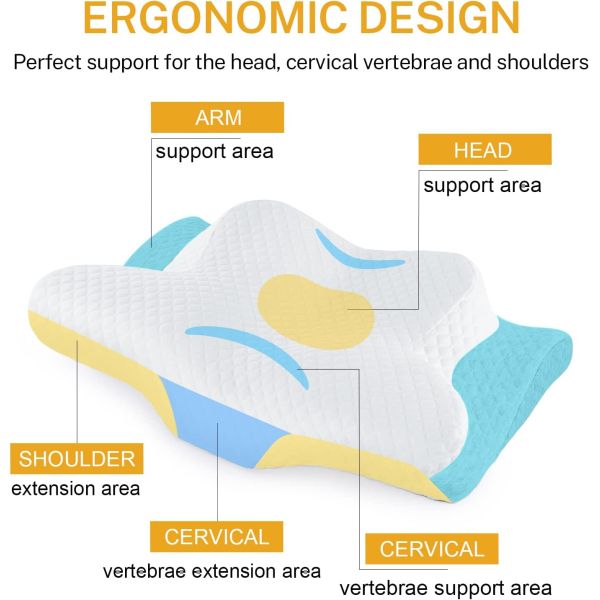 Home Decor Sofa Cushion Memory Foam Cervical Pillow for Neck Pain Relief and Support
