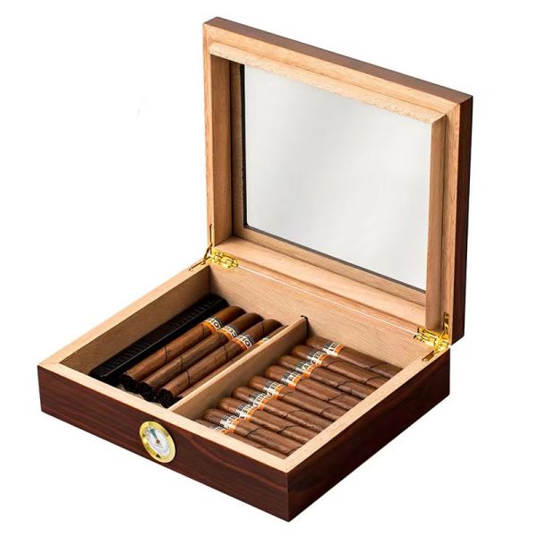 Caja de embalaje para cigarrillos de pintura de piano Caja de regalo para cigarrillos de madera de lujo
