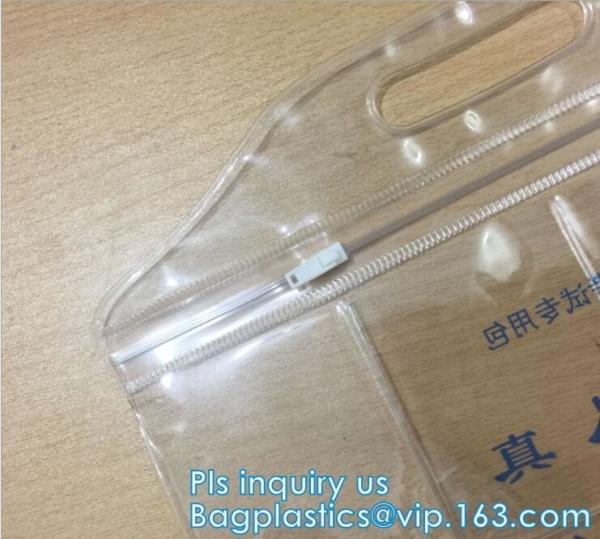 PVC EVA vinyl slider top zipper bag for skin care sets, Holographic Laser PVC Slider Zipper Hand Bag For Summer, bottom