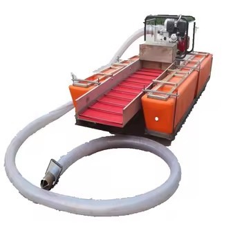 Gold Mining Mini Dredger Diesel Powered with Screw Wheeled Sand Washer