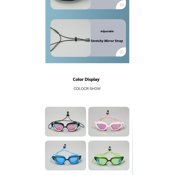 Multi-color lightweight and transparent competitive swimming goggles, anti-fog and waterproof adult universal swimming equipment, factory customized high-definition swimming goggles