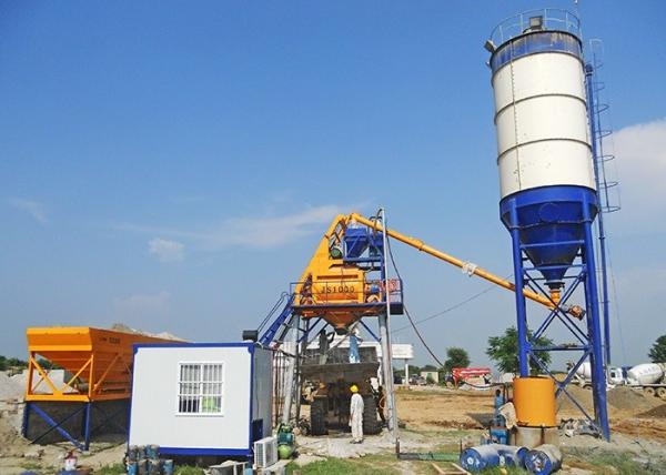 Portable Ready Mix Concrete Batch Plant , Precast Stationary Dry Mix Concrete Plant