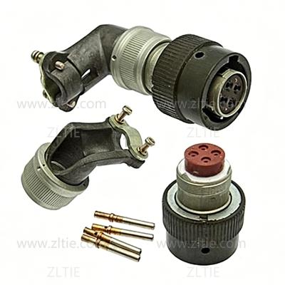 ZH23 Series Shell Size 14 4 Pin Female Plug with Angled Tail Attachment – СНЦ23