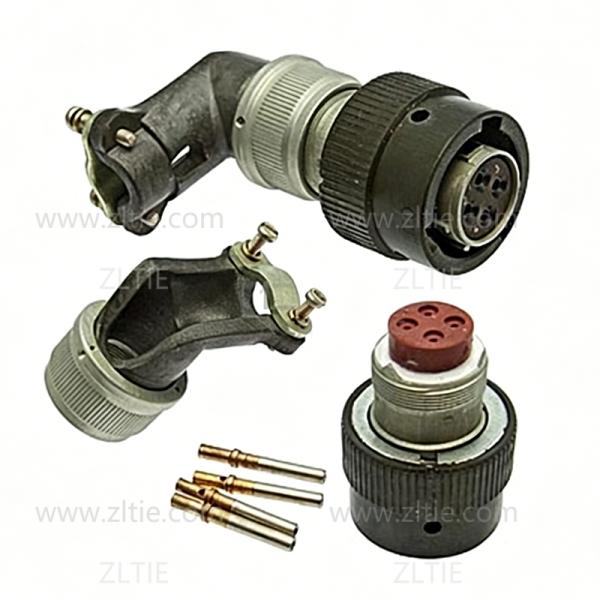 ZH23 Series Shell Size 14 4 Pin Female Plug with Angled Tail Attachment – СНЦ23-4/14Р-8-В