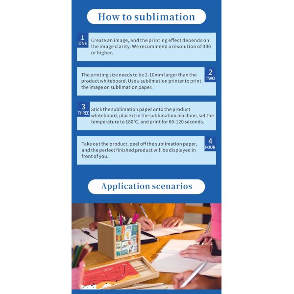 Wholesale Custom MDF Photo Frame Pen Boxes for Students Sublimation DIY Stationery Promotional & Business Gifts