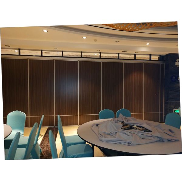 Leather Surface MDF Board Operable Office Partiton Wall Sliding Folding Ceiling System