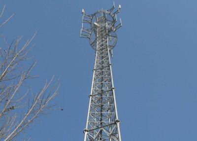 CO2 Shielded Arc Welding Hot-dip Galvanizing Tubular Steel Tower , Steel Lattice Antenna Tower With Bolts and Nuts