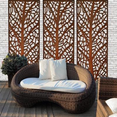 Painel de Art Rusty Corten Steel Privacy Screen da parede do metal do jardim e da casa