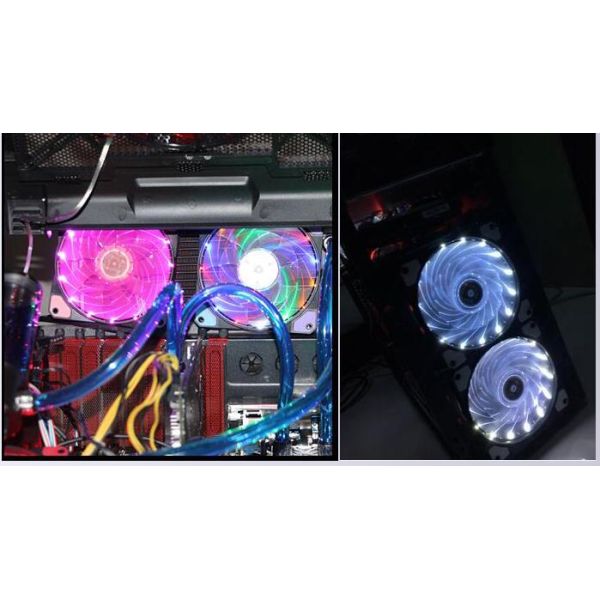 NEW case fan 12v 120*120*25mm with 15 LED