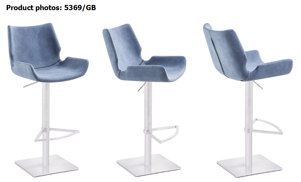 Hard Wearing Adjustable 109cm Stainless Steel Counter Stool