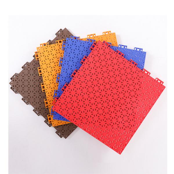 No Bulging PP Interlocking Tiles Outdoor Stadium Flooring Toxicless