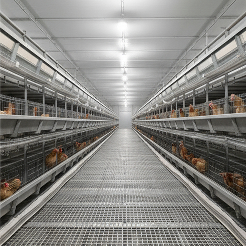 Galvanized Construction Chicken Farm H Type Layer Cage With Automatic Egg Collection